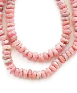 Silk Knotted Rhodonite Necklace -Closeup